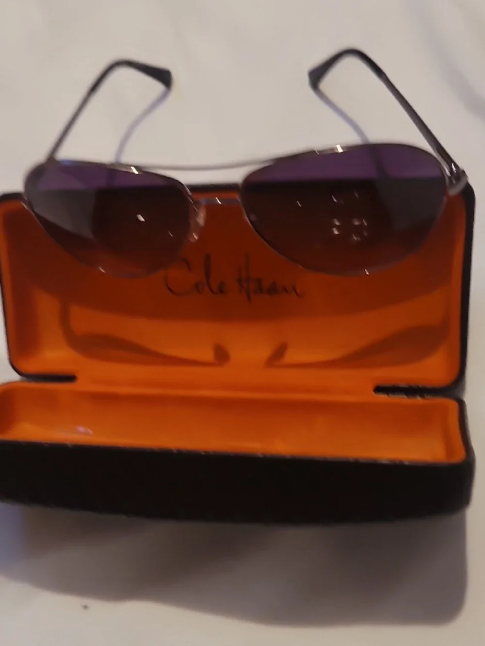 Cole Haan Aviator Sunglasses with Purple Lenses